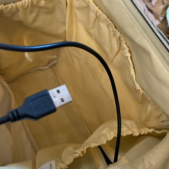 Cysili Diaper Bag Back Pack Black Canvas Nylon USB Port zipper pockets kids - Picture 9 of 13